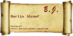 Berlin József névjegykártya