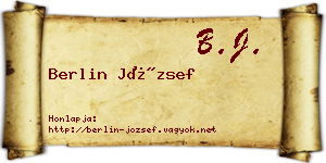 Berlin József névjegykártya