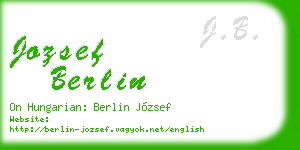 jozsef berlin business card